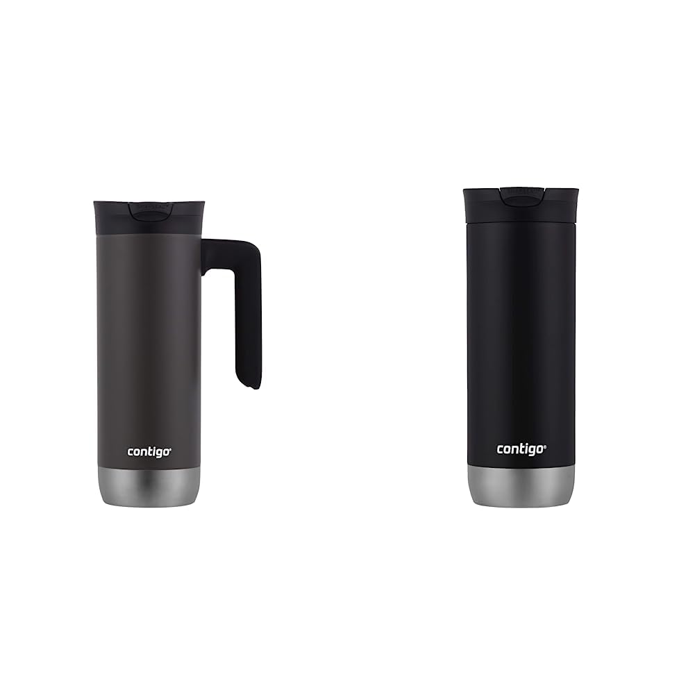 Stainless Steel Travel Mug with Handle and Leak-Proof Lid R5653