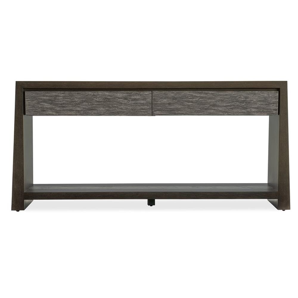 Modern Wood Console Table with 2 Drawers and Fixed Shelf L32524