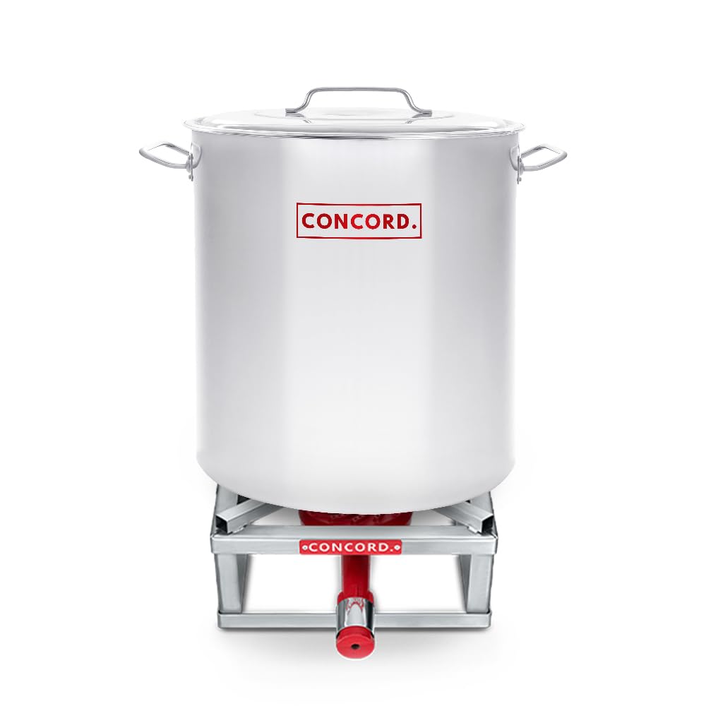 40 Quart Stainless Steel Stock Pot + 12" Stainless Steel Single Propane Stove C809