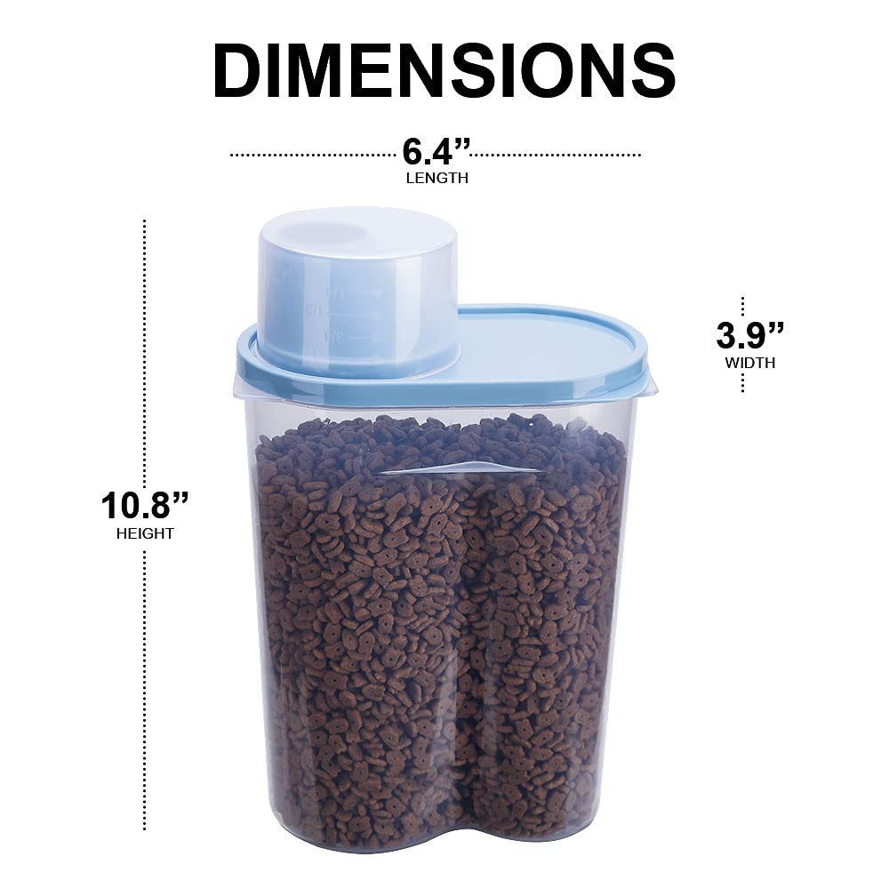 2 Pack 2lb/2.5L Pet Food Storage Container with Measuring Cup J272