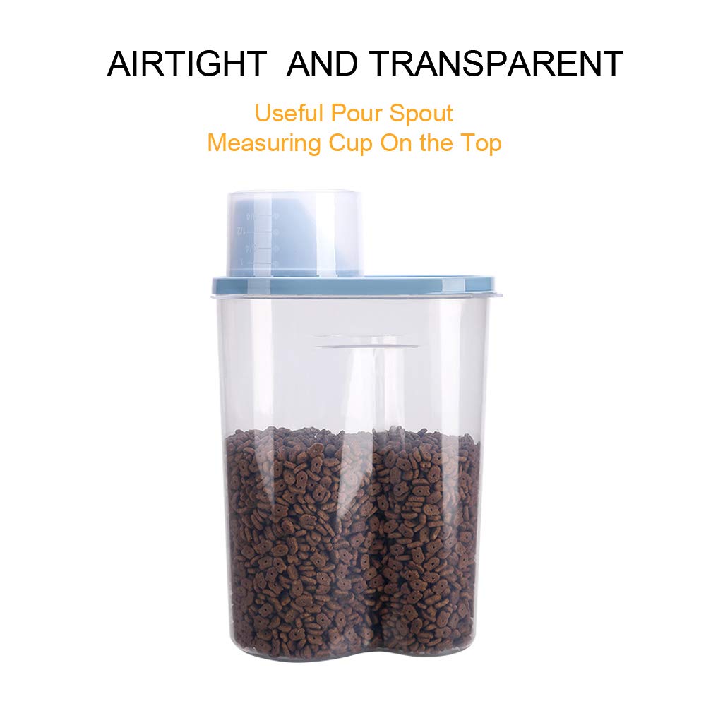 2 Pack 2lb/2.5L Pet Food Storage Container with Measuring Cup J272