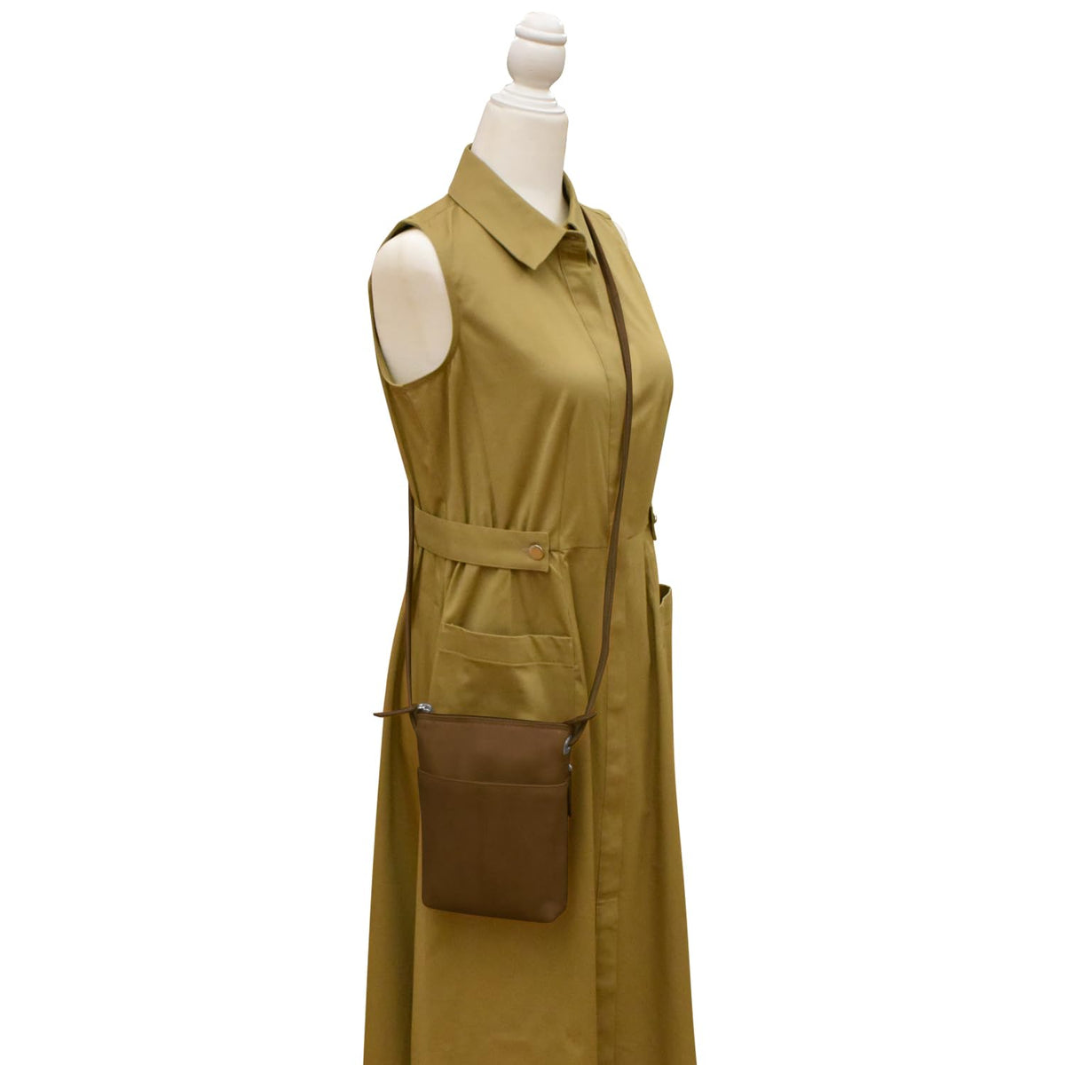 Leather Mini Crossbody Bag with RFID Blocking Y245