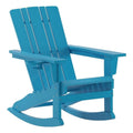 Blue Plastic Adirondack Rocking Chair with Cupholder L5214