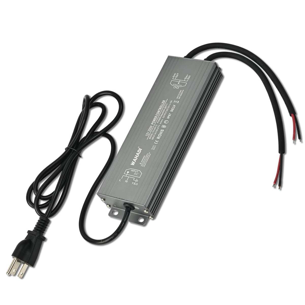 200W Waterproof LED Power Supply 100-277V AC to 12V DC Transformer L16075