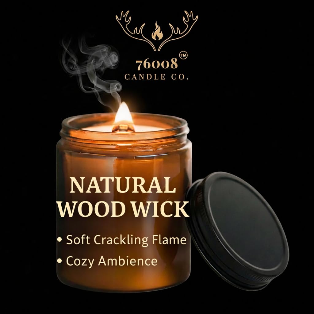 Leather & Whiskey Scented 16 oz Soy Wax Candle O9369