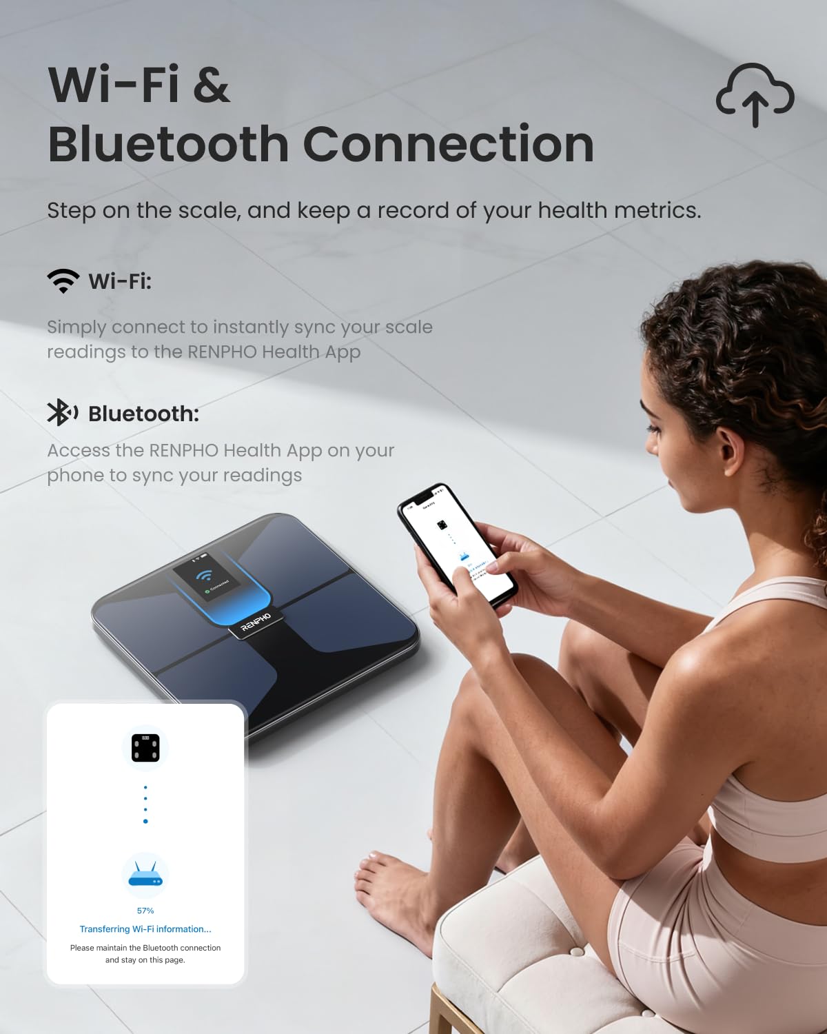 Wi-Fi Bluetooth Rechargeable Body Fat Smart Scale N965817