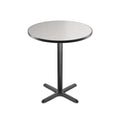 Round 36 in Diameter 42 in Bar Height Black Frame Gray Laminate Cafe Table Z8034