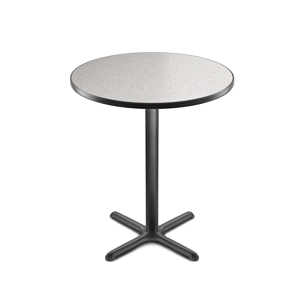 Round 36 in Diameter 42 in Bar Height Black Frame Gray Laminate Cafe Table Z8034
