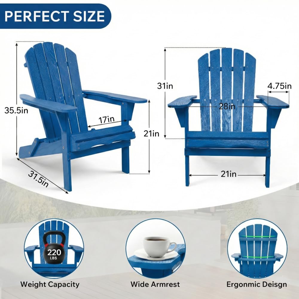 Folding Solid Cedar Wood Adirondack Chair C487914