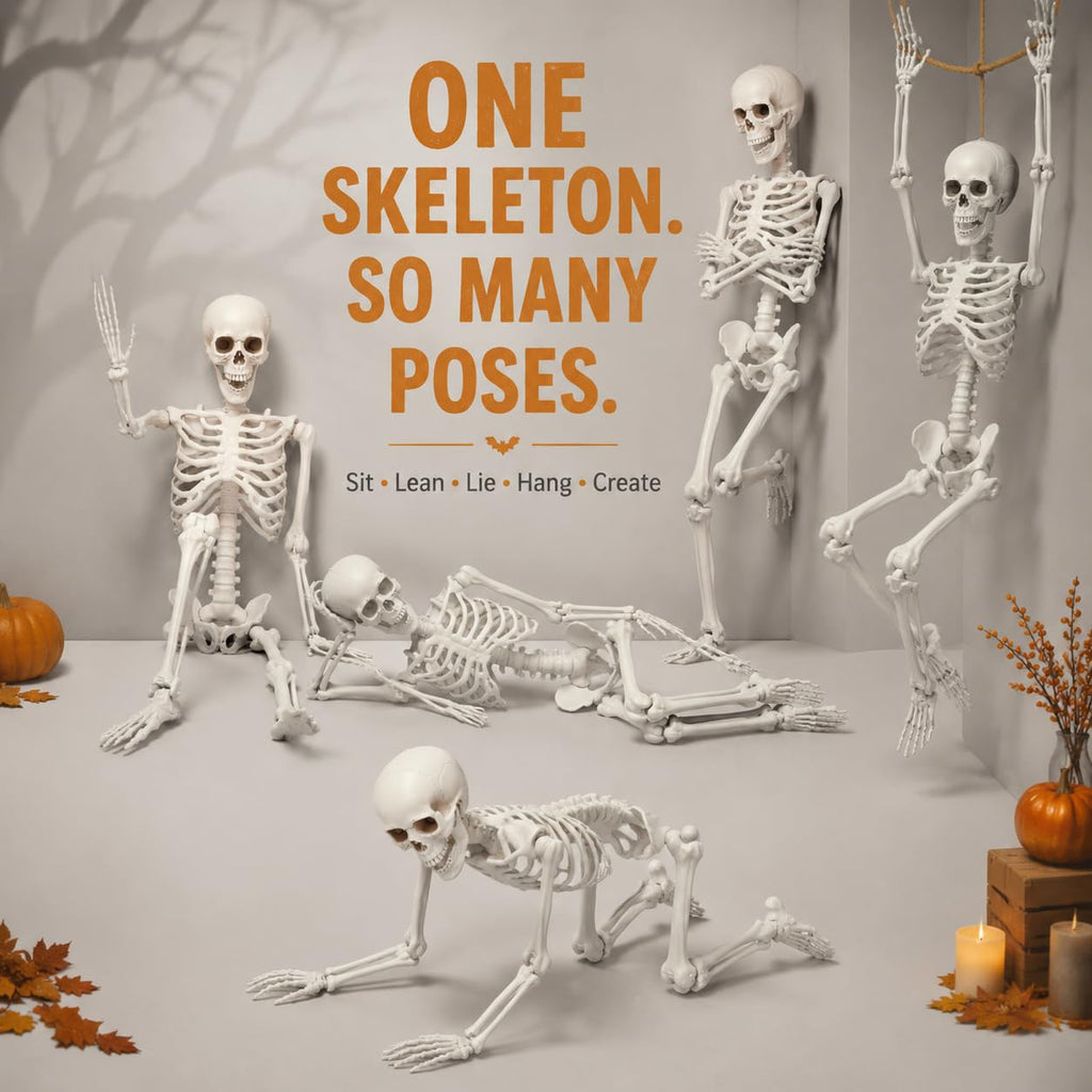 Life Size Posable Full Body Skeleton with Movable Joints and Hanging Loop K16890
