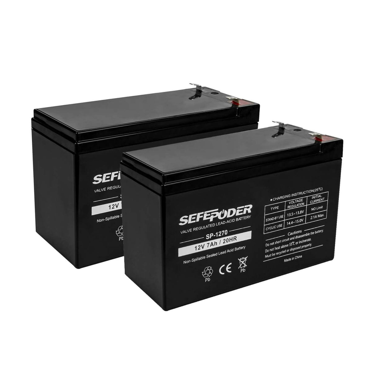 12 Volt 7ah Rechargeable Sealed Lead Acid Battery 2 Pack K56410