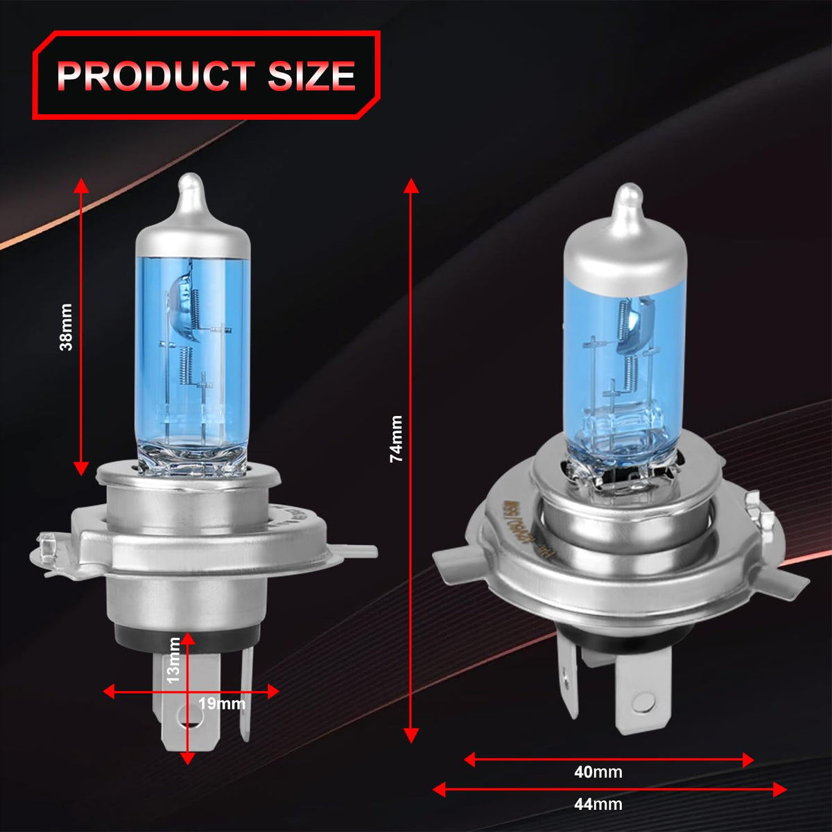 Halogen Headlight Bulb 4200k High Low Beam 2 PCS R710