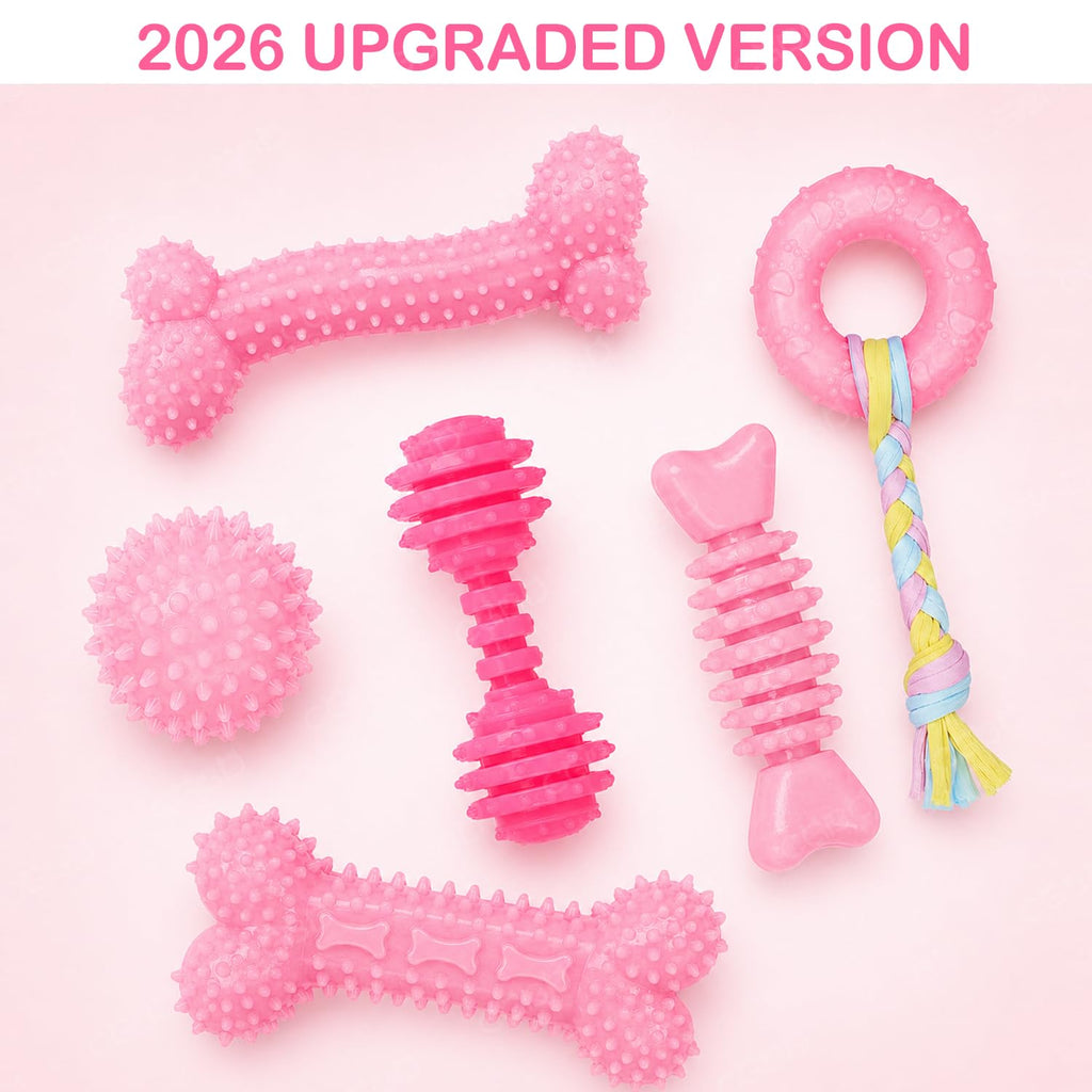 Pink 6 Pack Dog Chew Toys D278