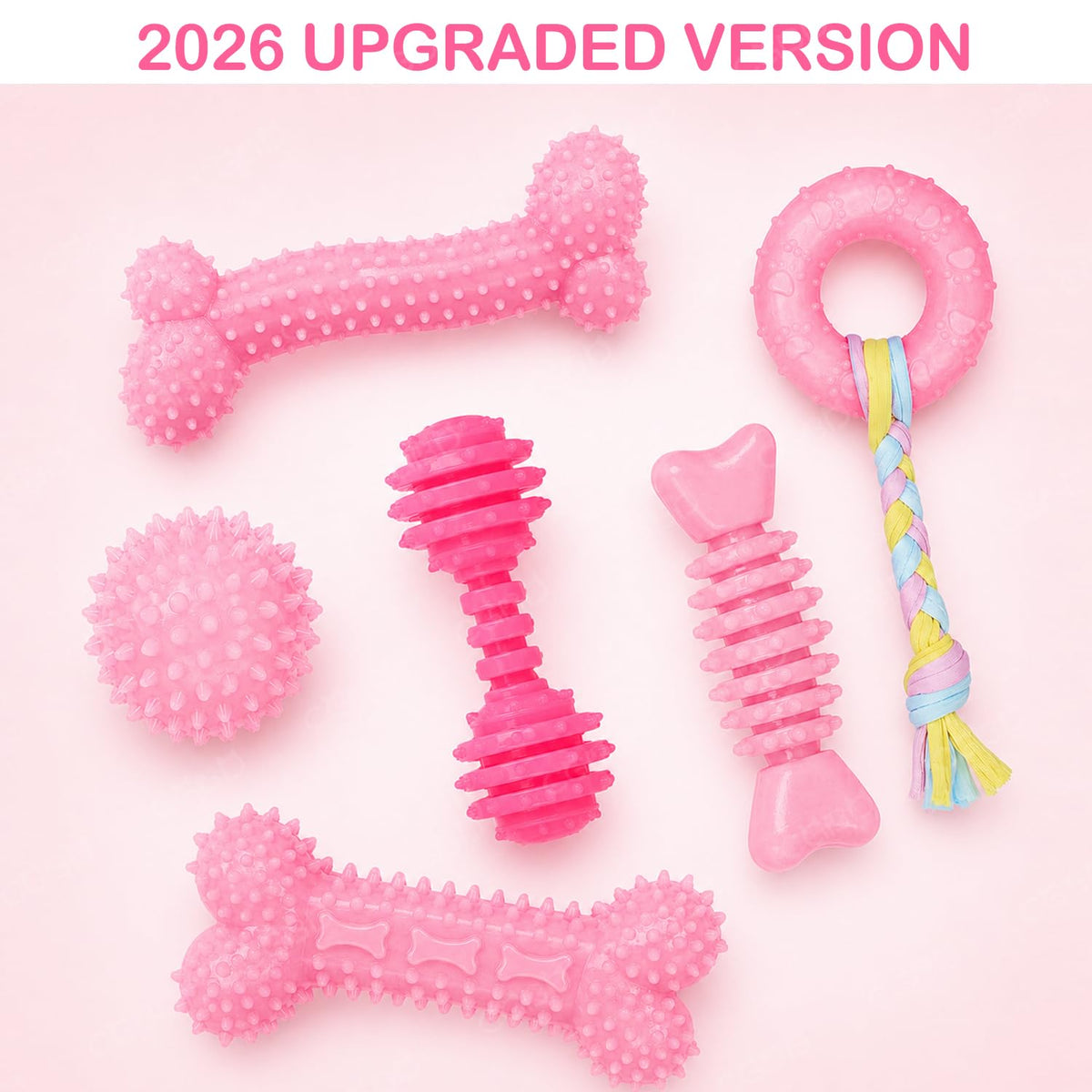 Pink 6 Pack Dog Chew Toys D278