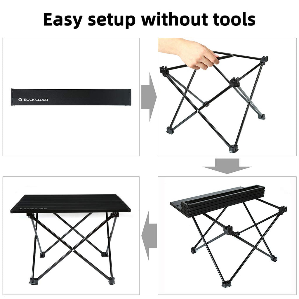 Portable Aluminum Folding Camping Table Black C973511