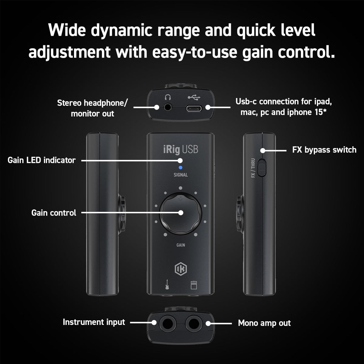 USB Guitar Audio Interface 24-bit 48 kHz C544122