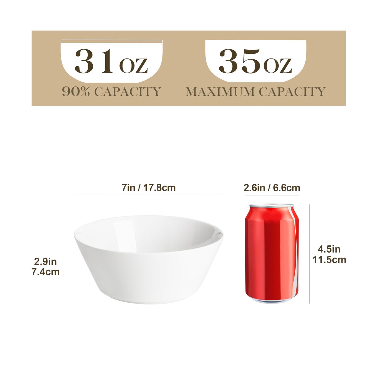 White 35 OZ Soup Bowls Set of 4 I370