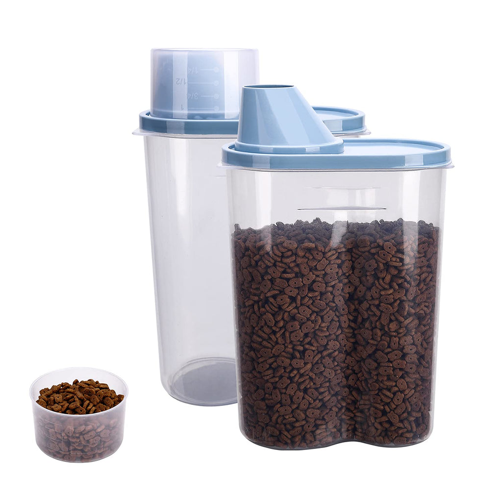 2 Pack 2lb/2.5L Pet Food Storage Container with Measuring Cup J272