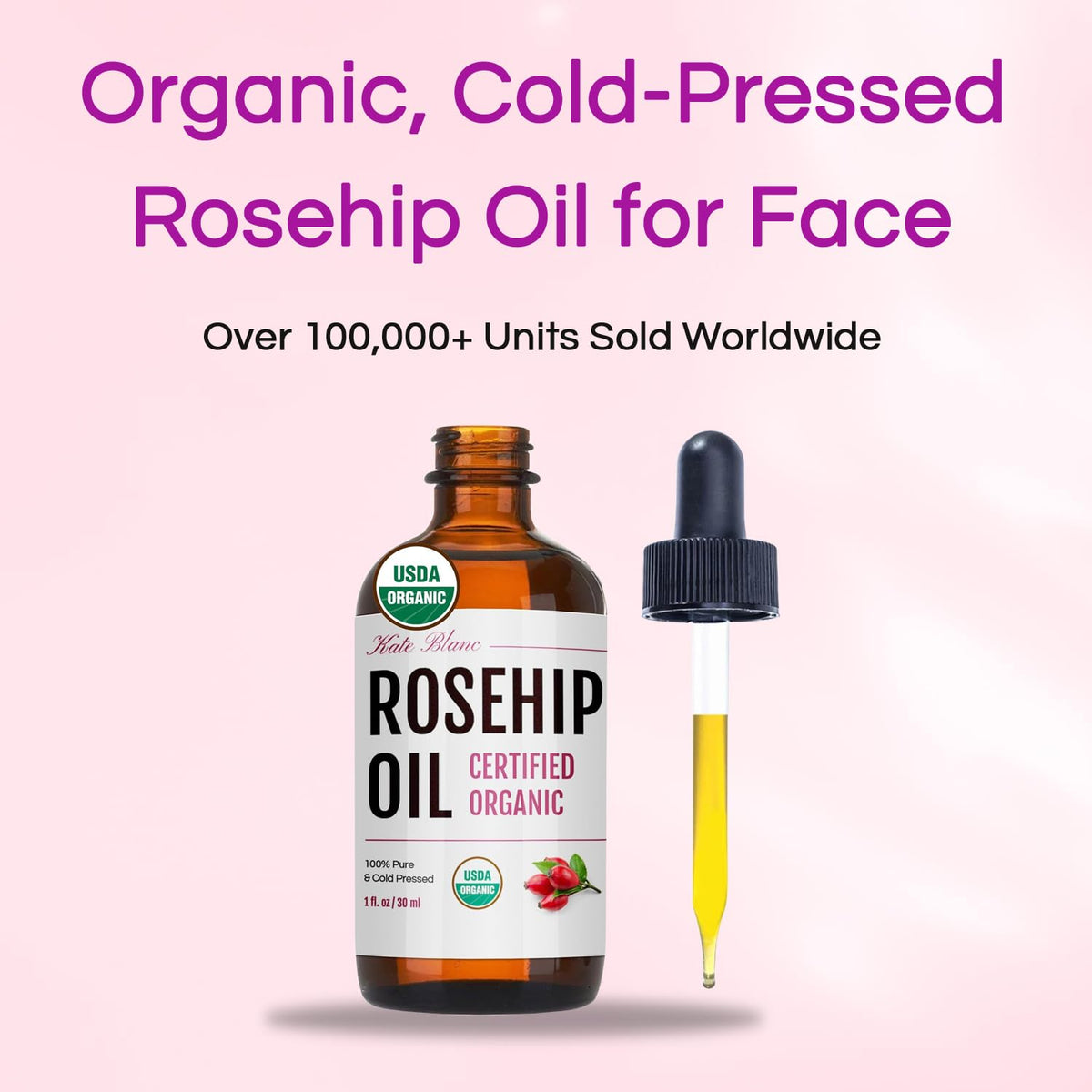 Organic Cold Pressed Rosehip Seed Face Oil B24786