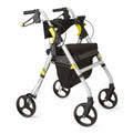 Folding Rolling Walker with Seat, 8-inch Wheels, Silver F4651
