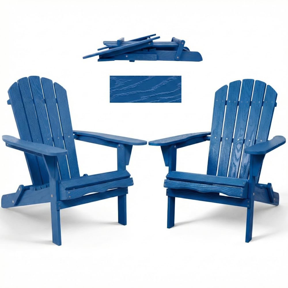 Folding Solid Cedar Wood Adirondack Chair C487914