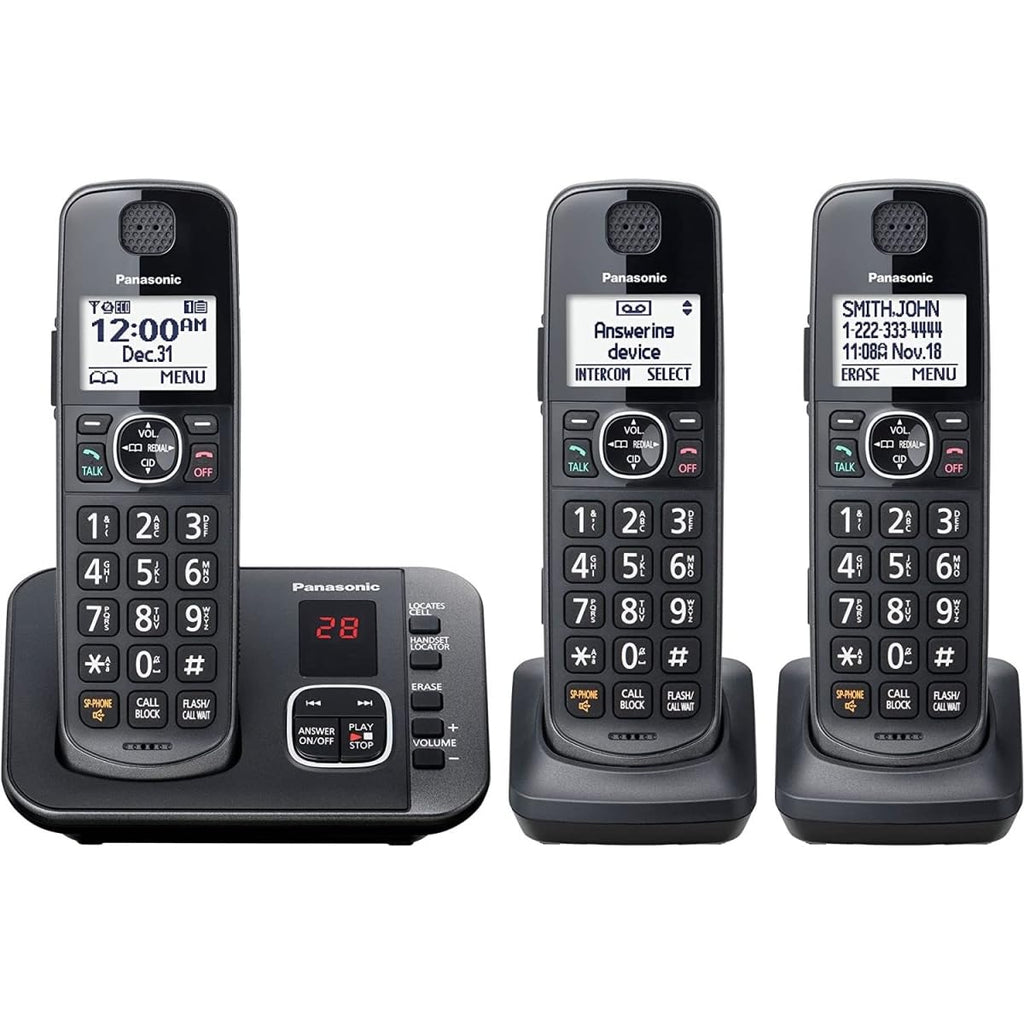 3 Cordless Phones with Answering Machine and Call Blocking A29873
