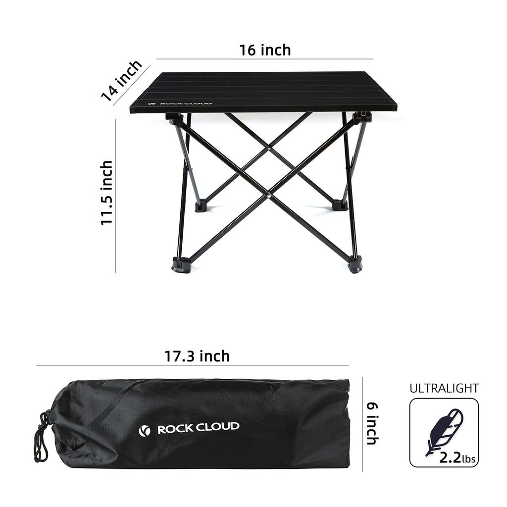 Portable Aluminum Folding Camping Table Black C973511