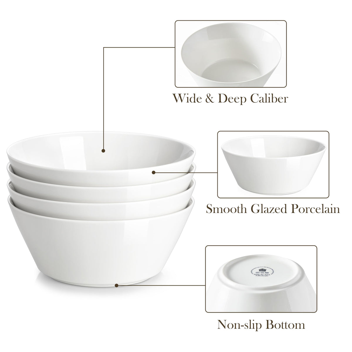 White 35 OZ Soup Bowls Set of 4 I370