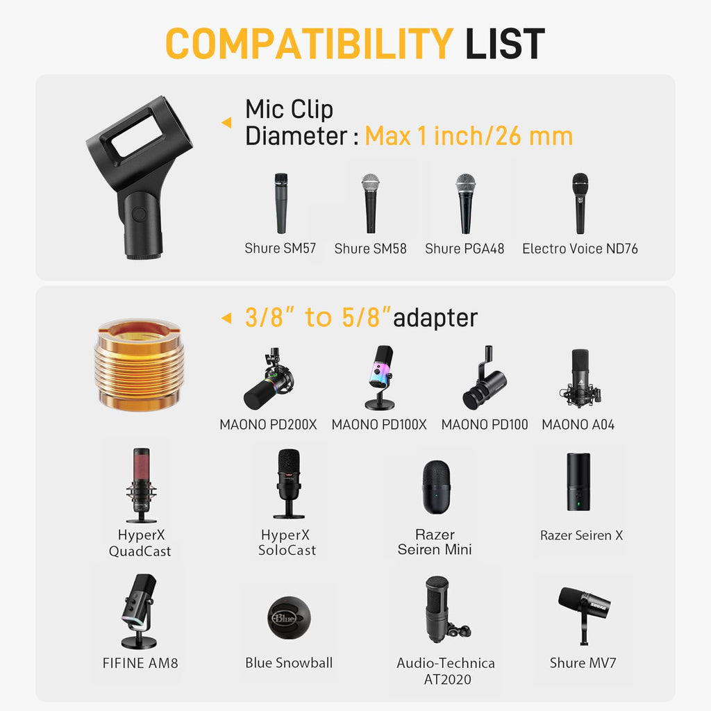 Wireless Condenser Microphone with Boom Arm Stand U601