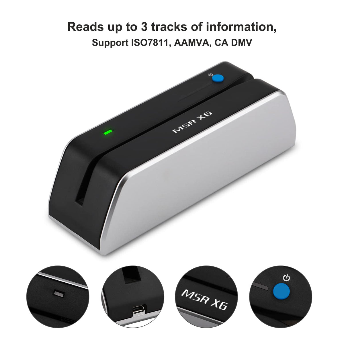 Bluetooth VIP Card Swiper Reader Writer Encoder Hico 3 Tracks L303834