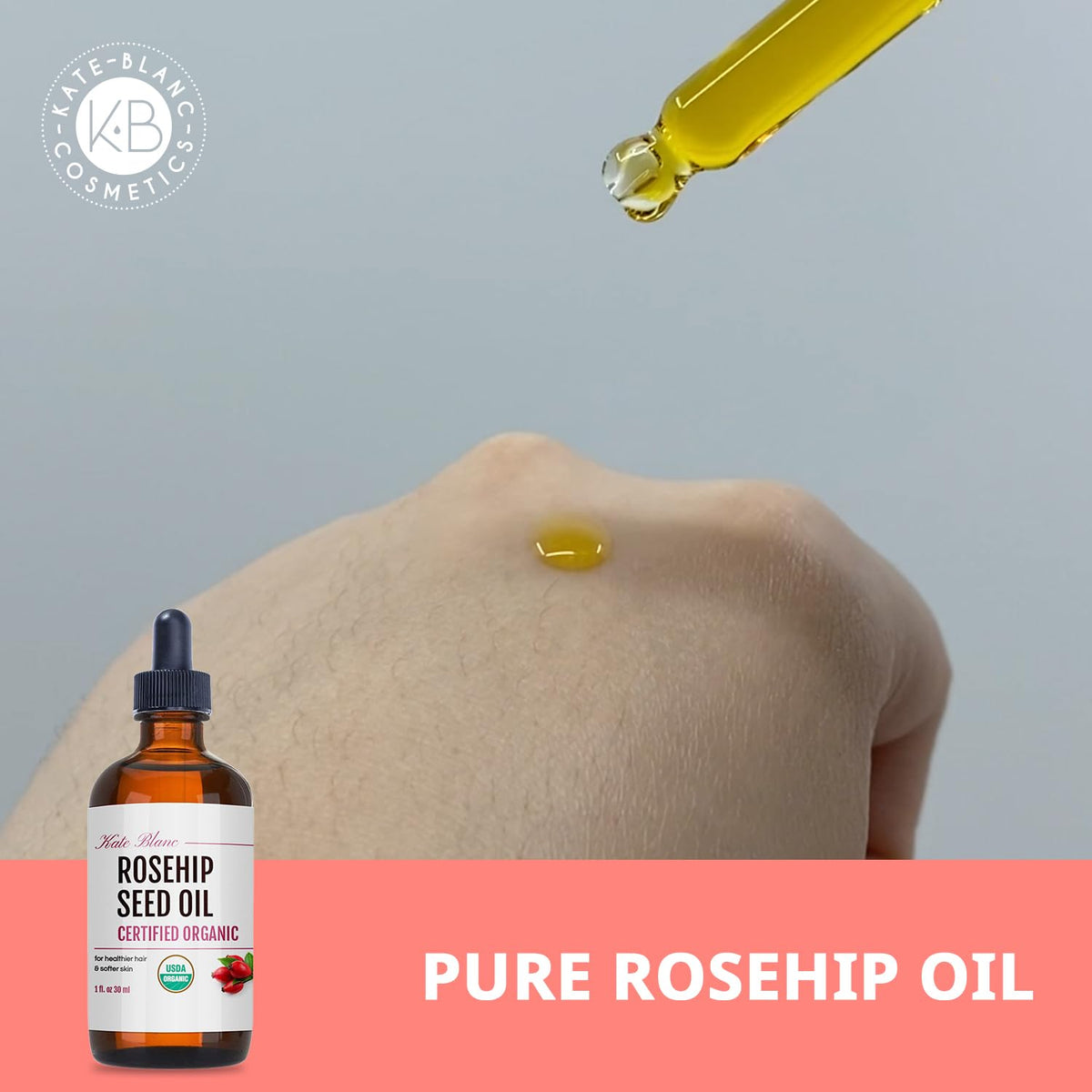 Organic Cold Pressed Rosehip Seed Face Oil B24786