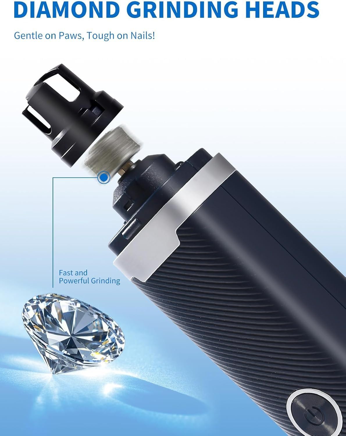3 Speed Silent Rechargeable Pet Nail Grinder with 2 LED Lights P883