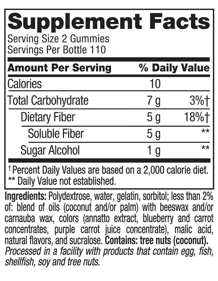 Sugar Free Fiber Gummies with Prebiotic 220 Count Q589