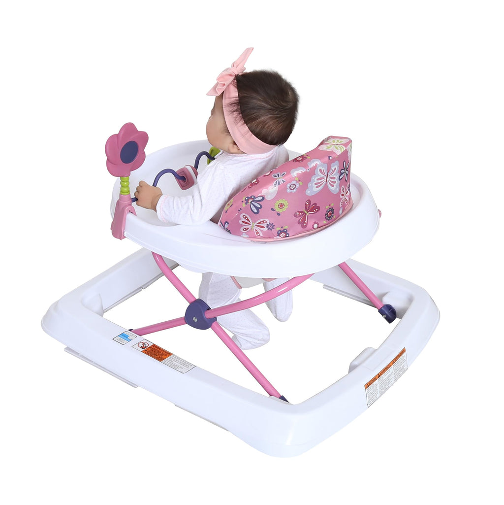 Activity Walker with Toy Bar, Front Wheels, Tray, Adjustable Height and Fold Frame J668074