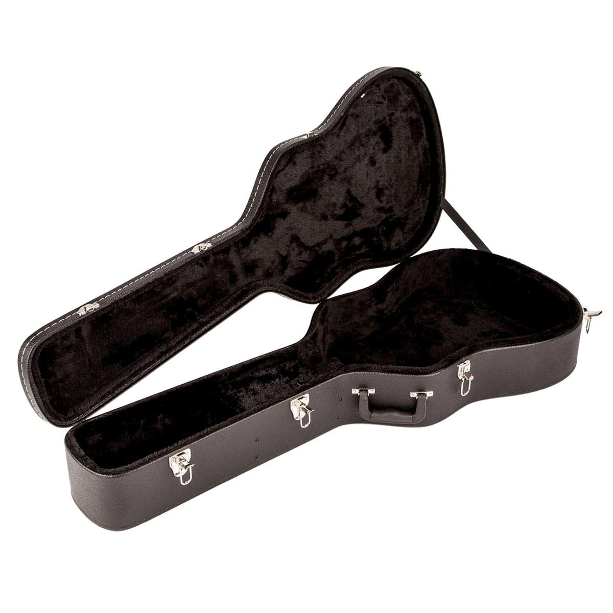 Black Flat-Top Dreadnought Acoustic Guitar Case with 1-inch Foam Padding D460757