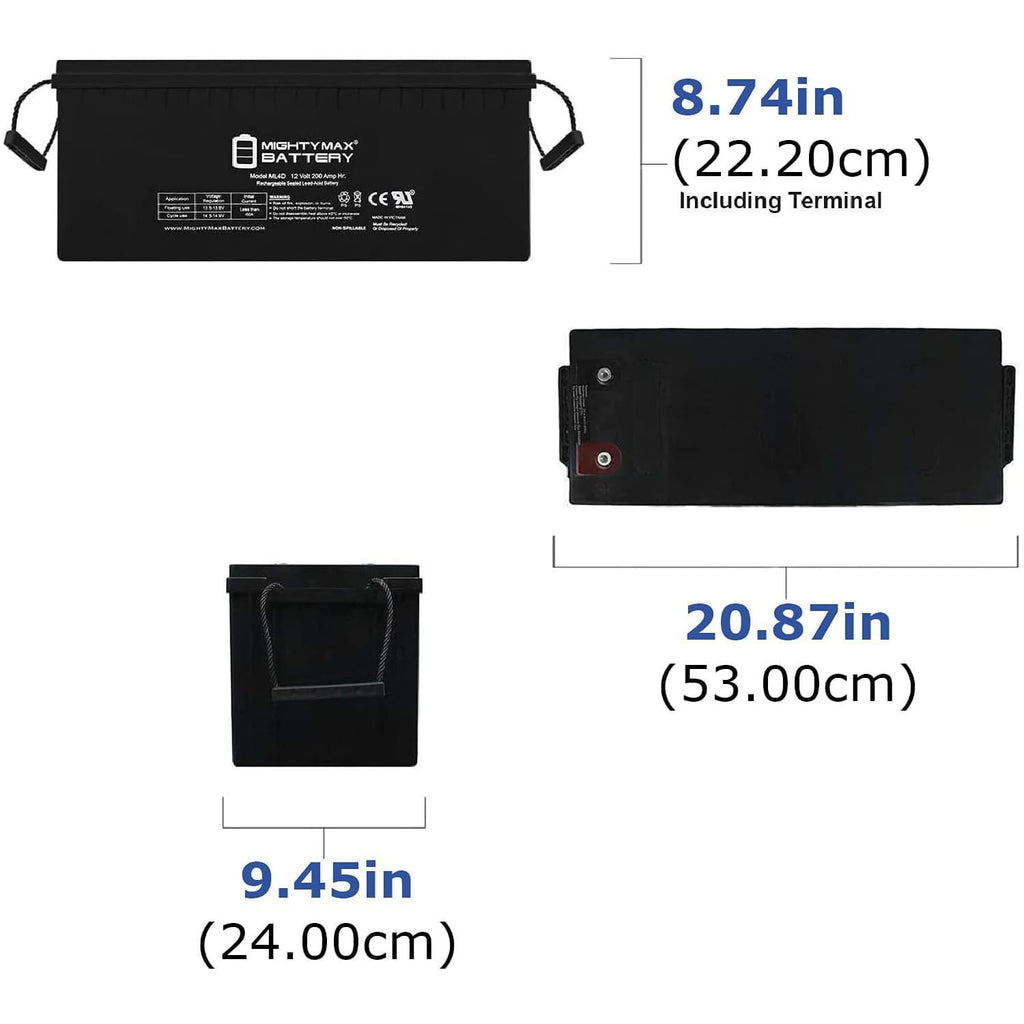 12V 200 Amps Sealed Lead-Acid Battery 4 Pack Z3792
