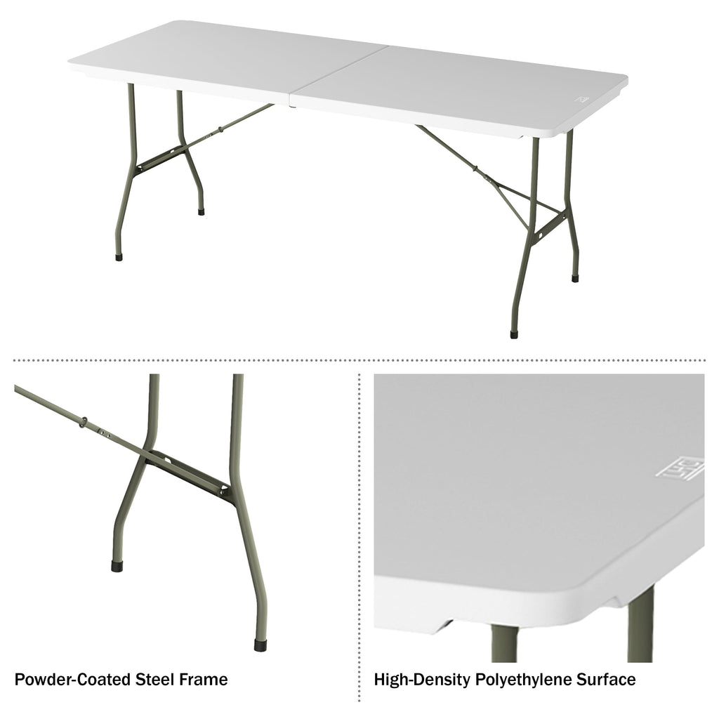 White 6ft Portable Folding Table N5304