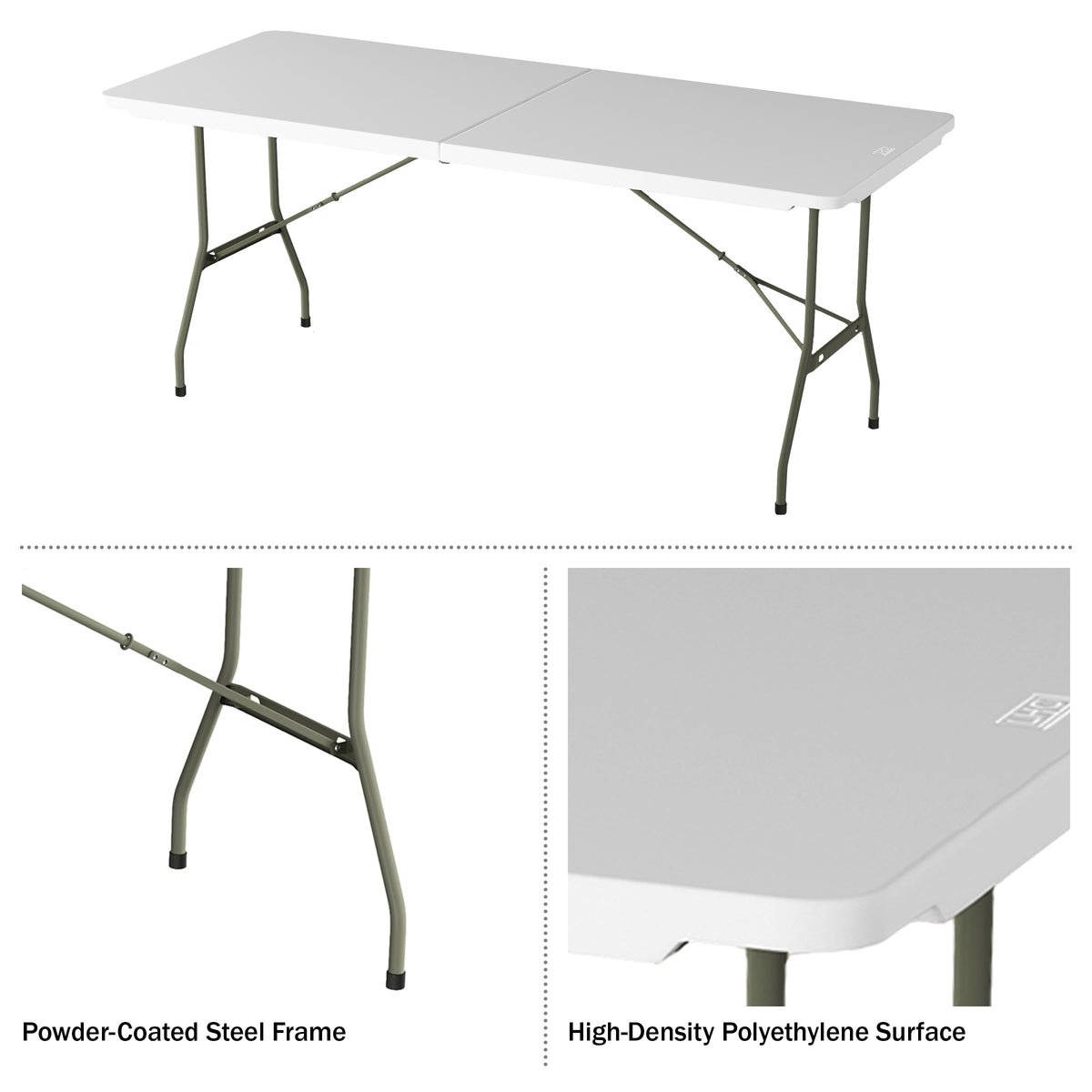 White 6ft Portable Folding Table N5304