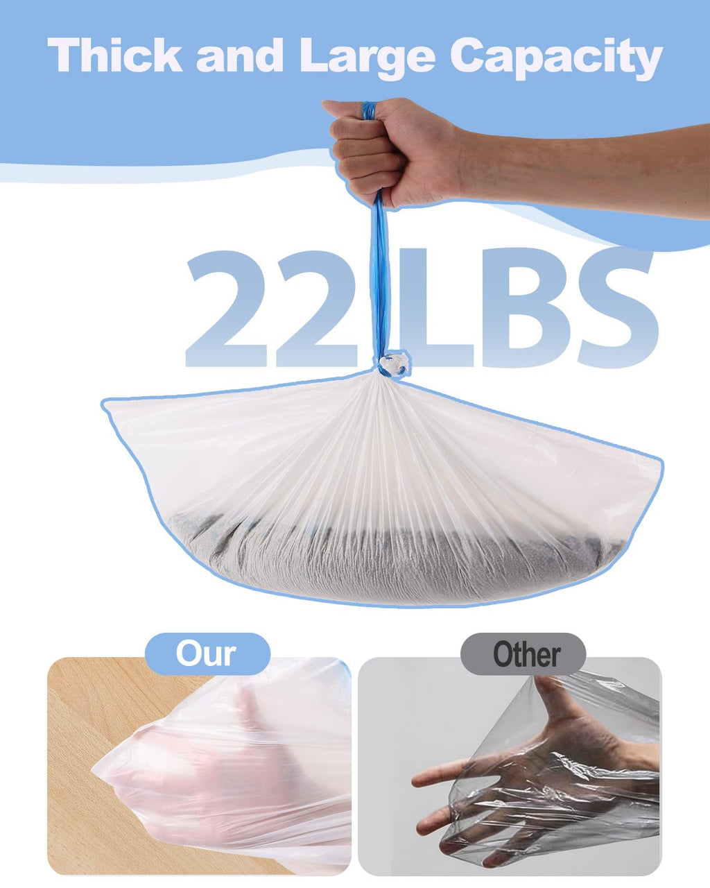 120 Count Drawstring Cat Litter Bags P98374