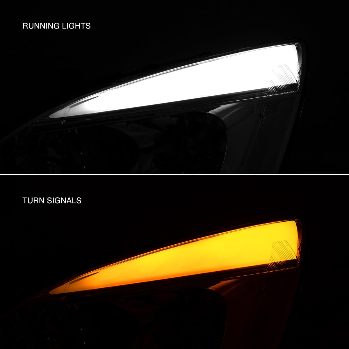 Chrome Housing Clear Lens LED Head Lights Turn Signal Lamps Assembly Pair X63602