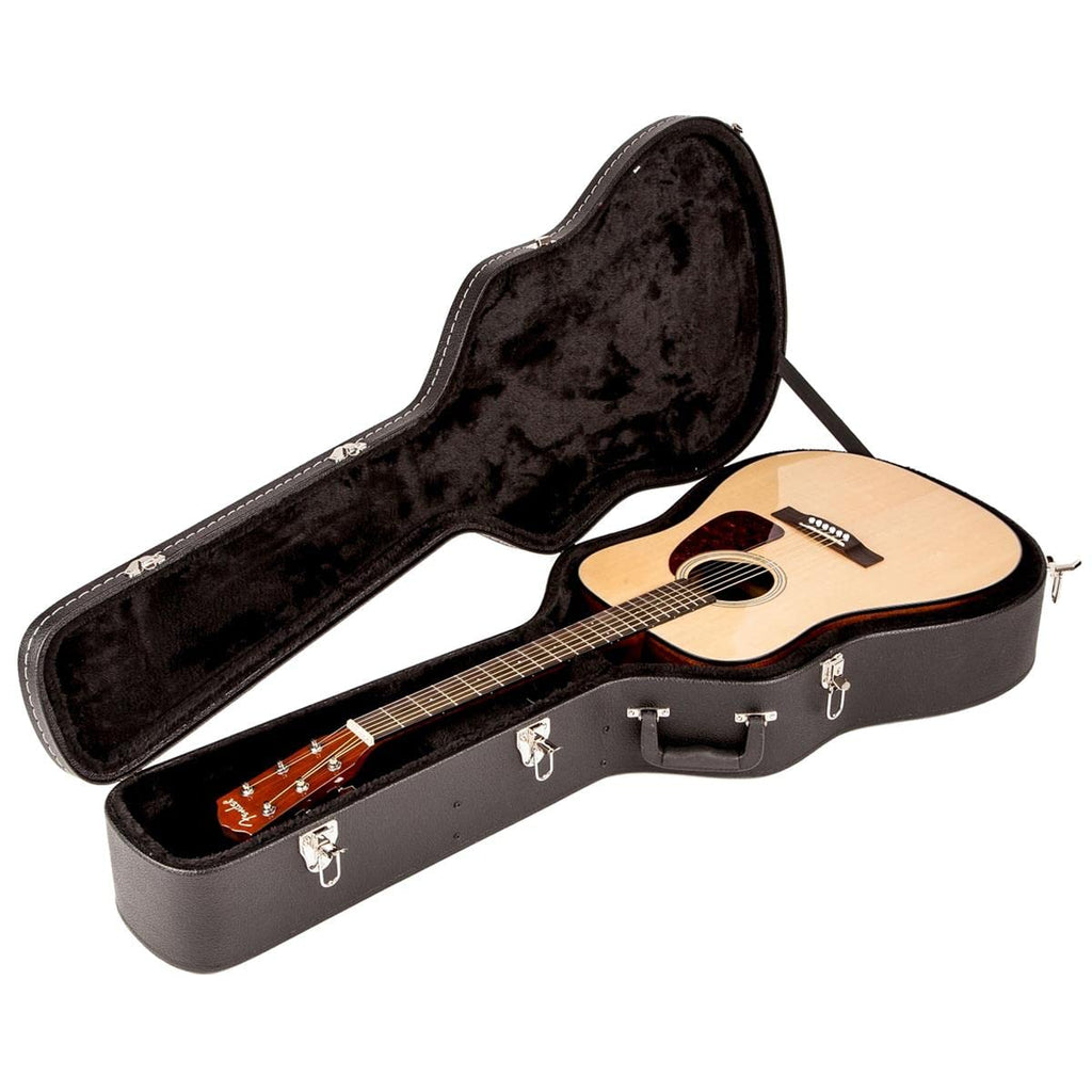 Black Flat-Top Dreadnought Acoustic Guitar Case with 1-inch Foam Padding D460757