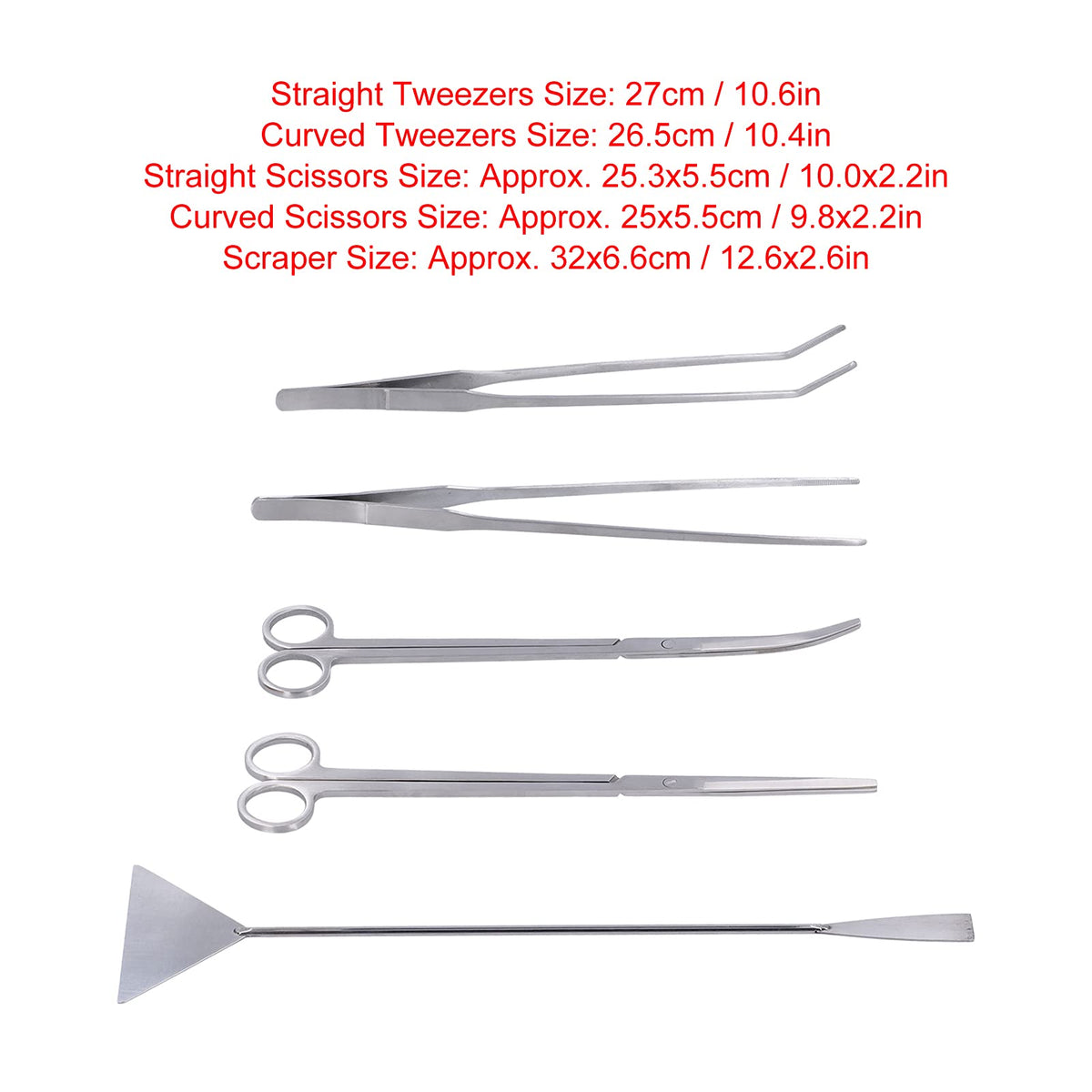 5-in-1 Stainless Steel Aquarium Maintenance Kit O324