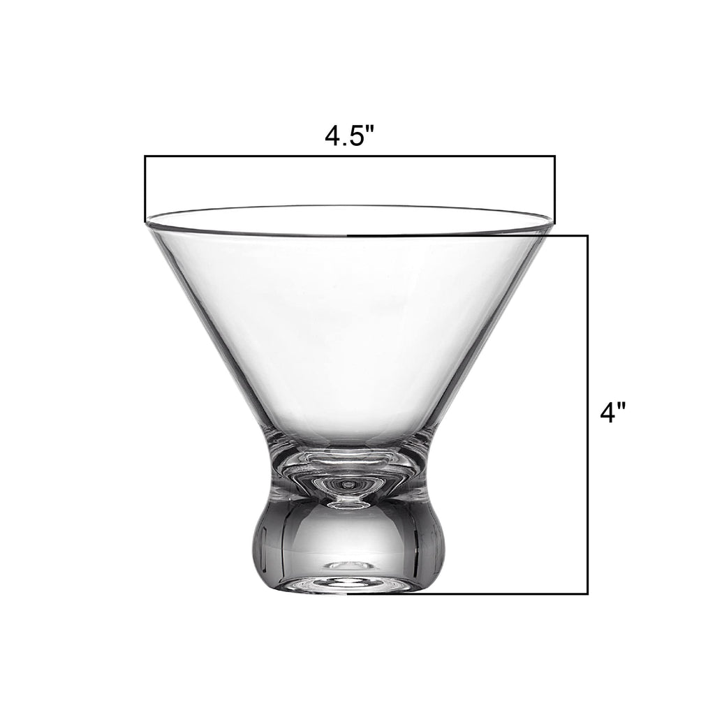 10-Ounce Plastic Stemless Martini Glasses Set of 6 G938