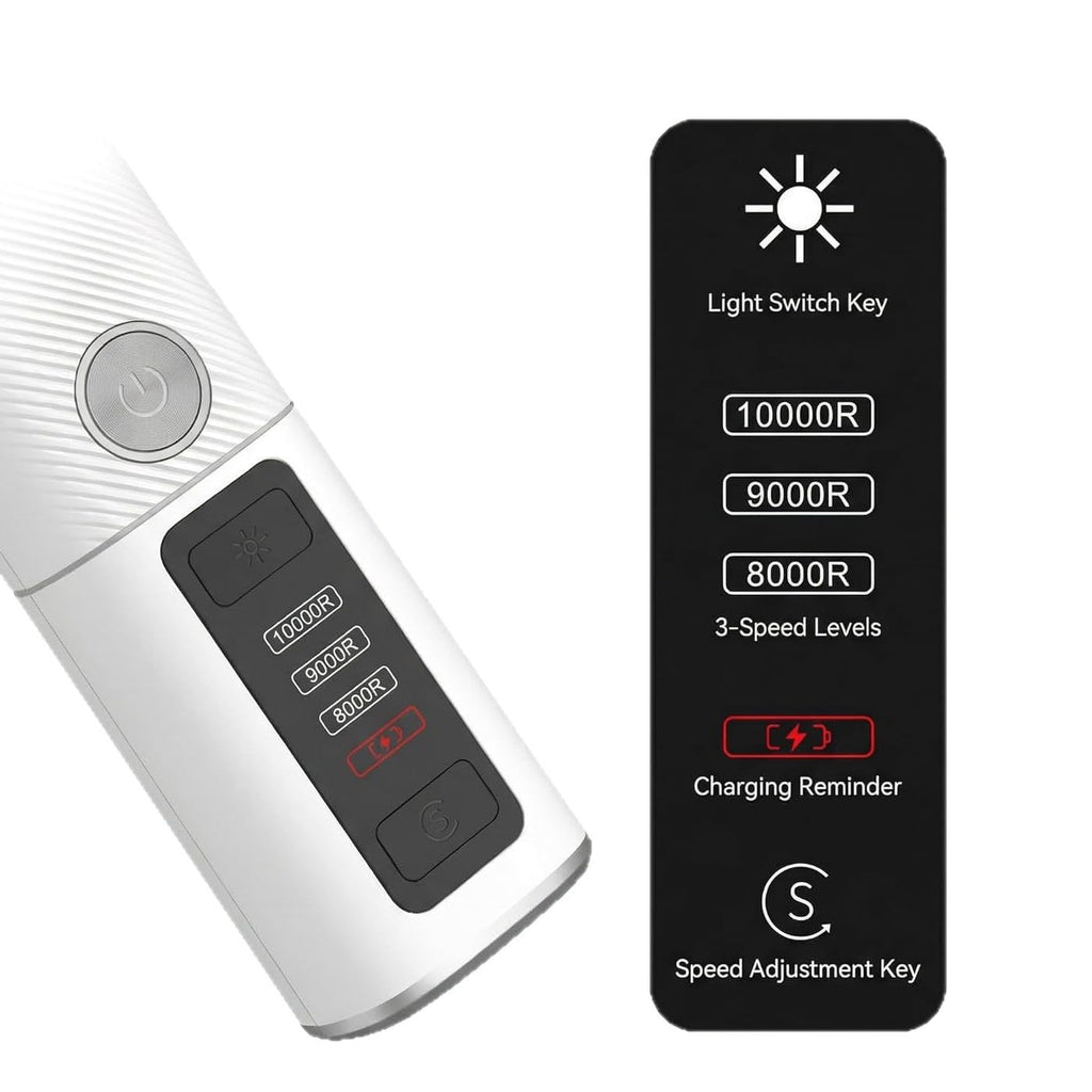 3 Speed Silent Rechargeable Pet Nail Grinder with 2 LED Lights P883
