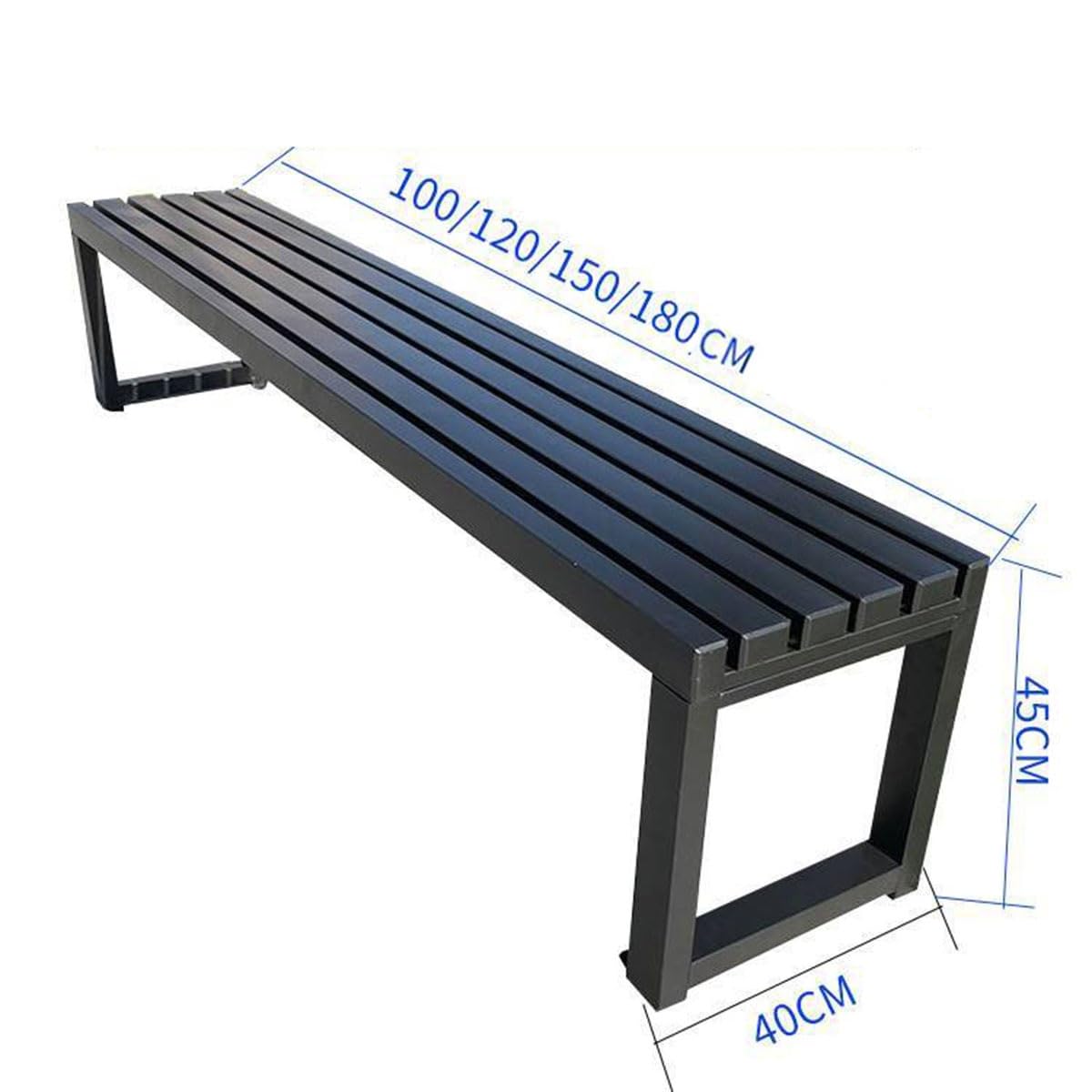 Black 5.9ft Metal Outdoor Bench O735