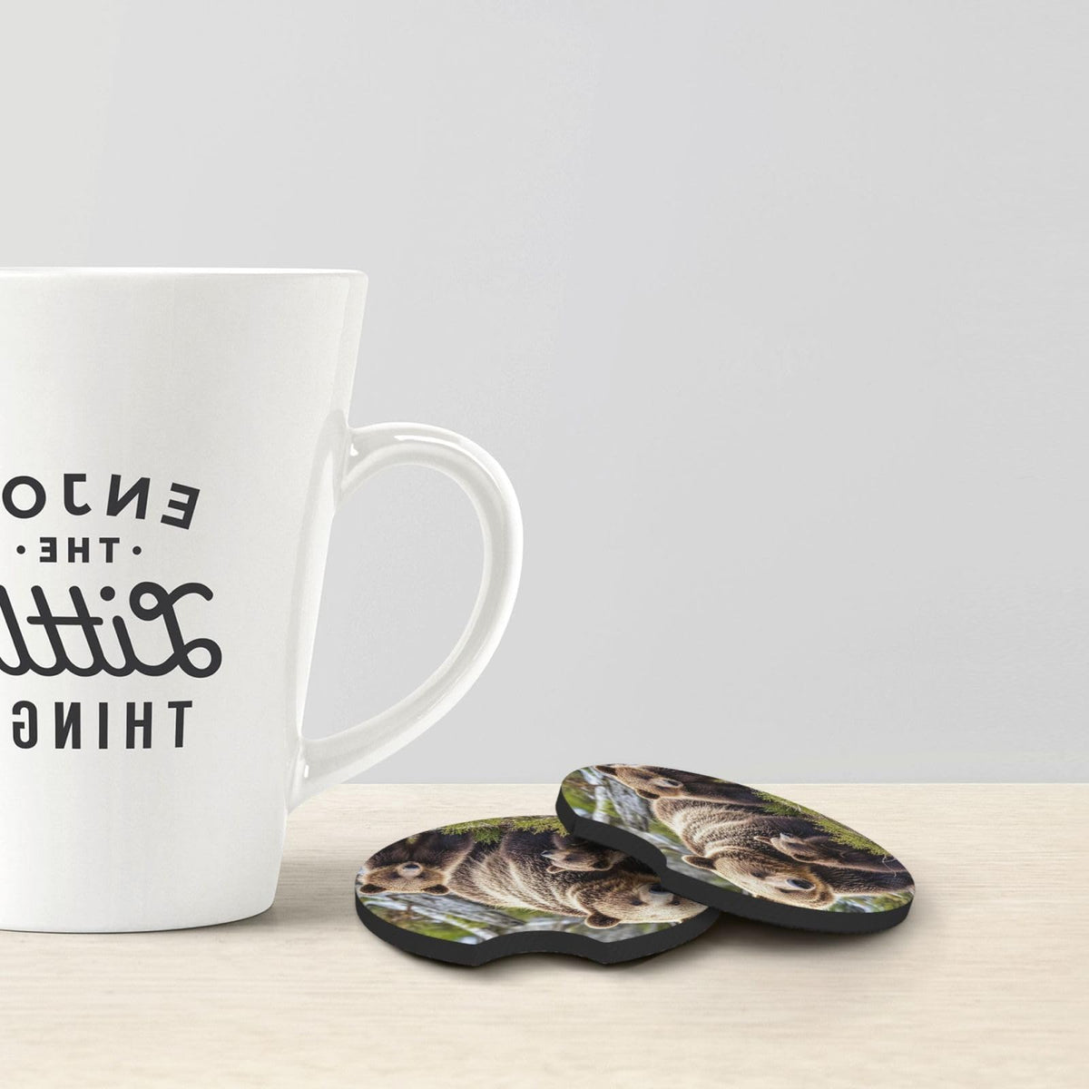 Black Drink Coasters with Metal Holder Set of 2 Y993611