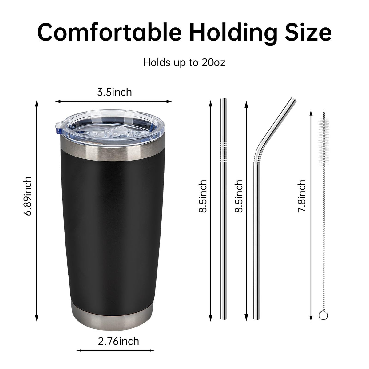 32 Pack 20oz Stainless Steel Insulated Tumblers with Lid & Straw Z644
