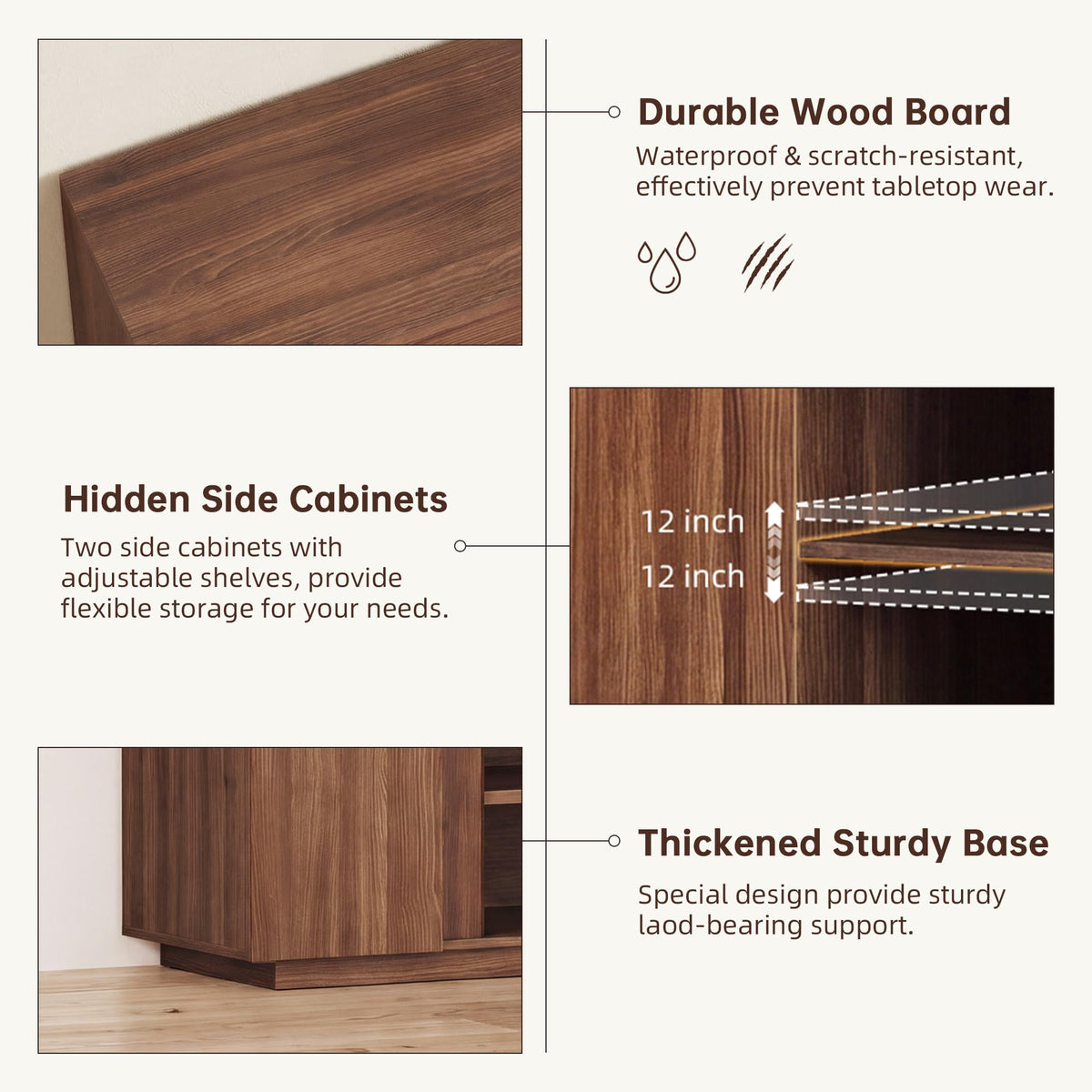 70" Walnut TV Stand I8768