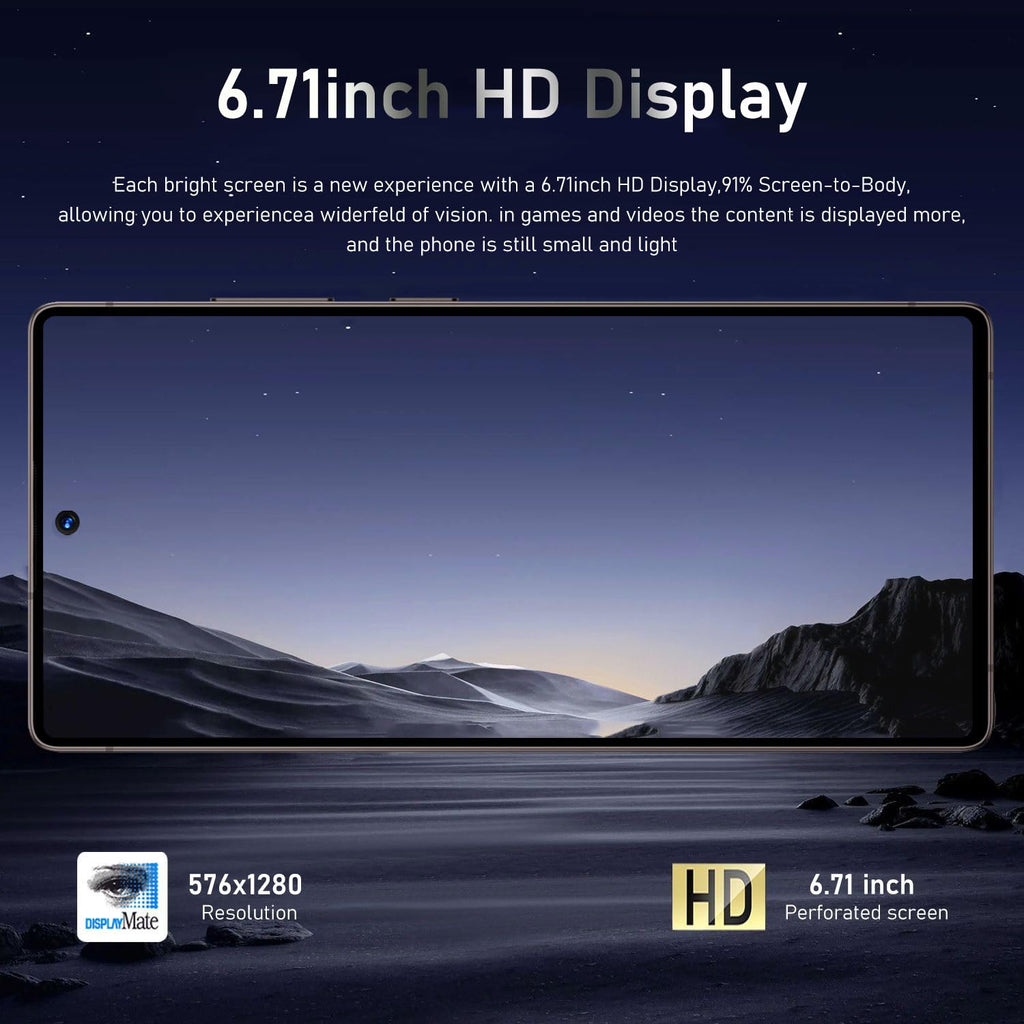Unlocked Android Smartphone 6.71" HD Screen 2GB+16GB Black L83073