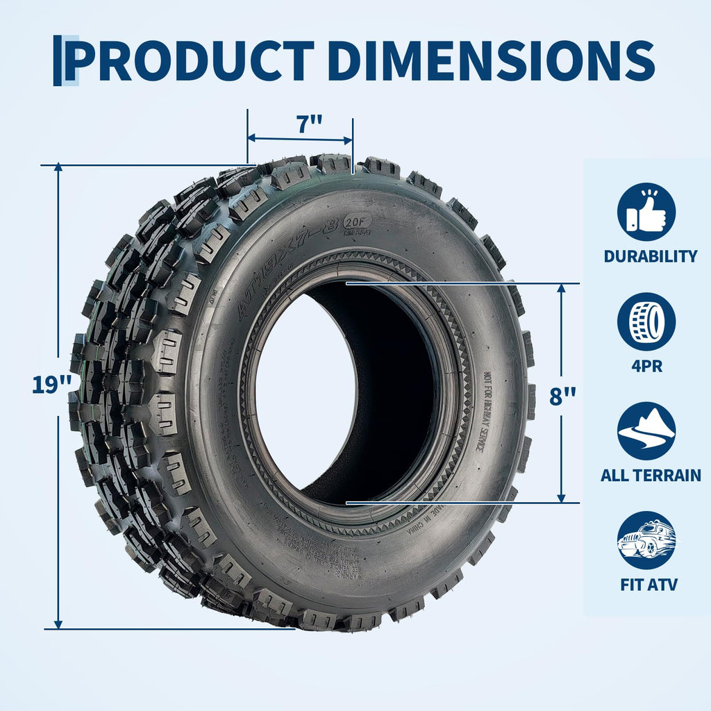19x7-8 4-Ply Tubeless ATV/UTV Front Tires Set O68196